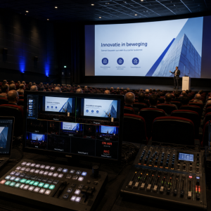 Bedrijfspresentatie in een bioscoopzaal